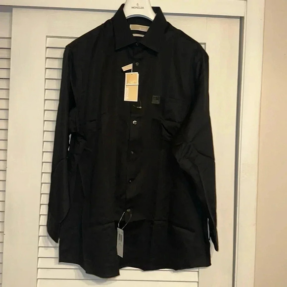 NWT Michael Kors Designer Black Dress Shirt Button Down L/S Men XL MSRP $75 - Picture 2 of 12